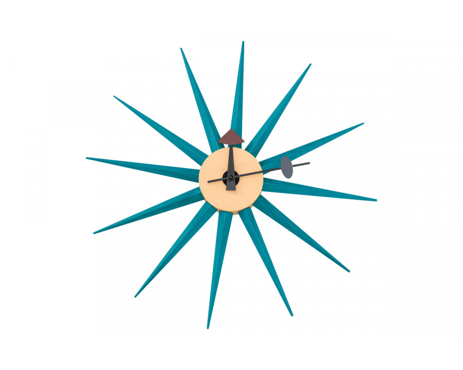 LeisureMod Maxi Modern Design Metal Star Silent Non-Ticking Wall Clock - Blue