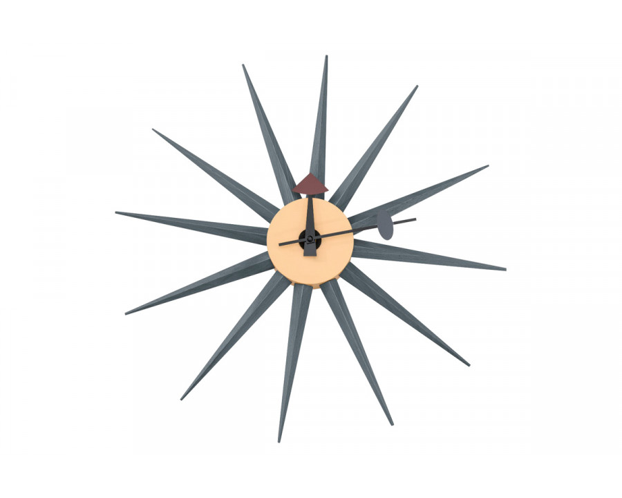 LeisureMod Maxi Modern Design Metal Star Silent Non-Ticking Wall Clock - Dark Gray