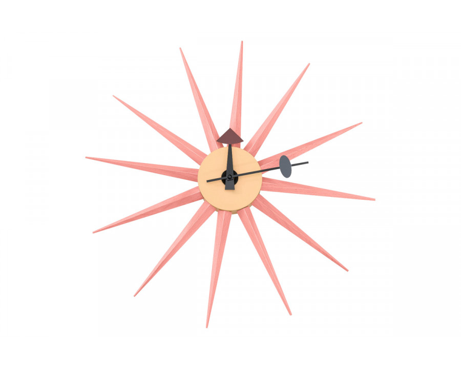 LeisureMod Maxi Modern Design Metal Star Silent Non-Ticking Wall Clock - Pink