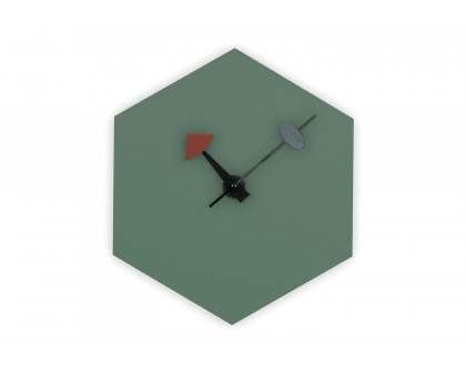 LeisureMod Manchester Modern Hexagon Silent Non-Ticking Wall Clock