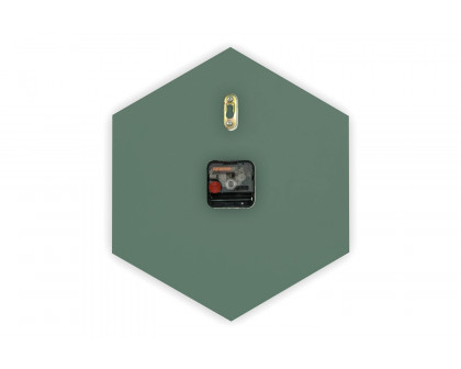 LeisureMod Manchester Modern Hexagon Silent Non-Ticking Wall Clock - Ocean Green