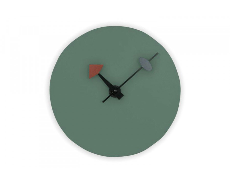 LeisureMod Manchester Modern Round Silent Non-Ticking Wall Clock - Ocean Green