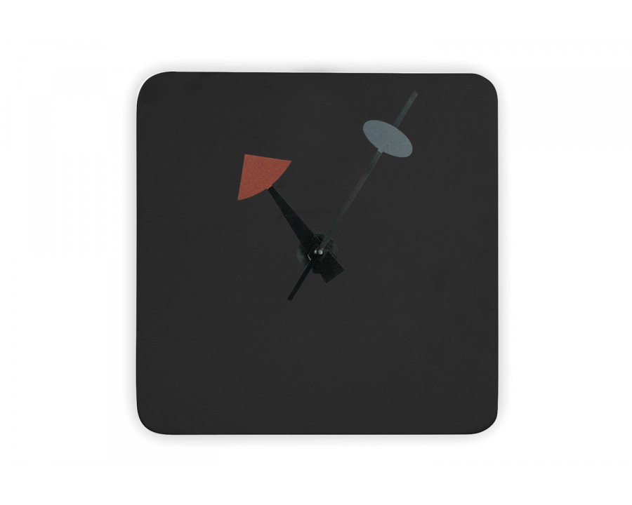 LeisureMod Manchester Modern Square Silent Non-Ticking Wall Clock - Black