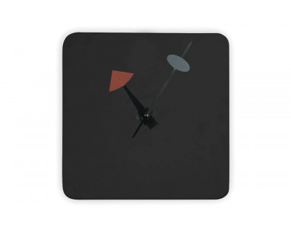 LeisureMod Manchester Modern Square Silent Non-Ticking Wall Clock - Black