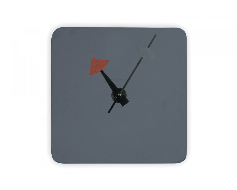 LeisureMod Manchester Modern Square Silent Non-Ticking Wall Clock - Dark Gray