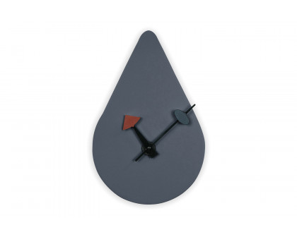 LeisureMod Manchester Modern Tear-Drop Silent Non-Ticking Wall Clock