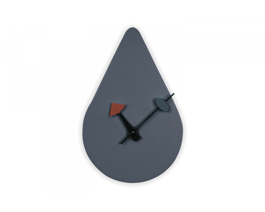 LeisureMod Manchester Modern Tear-Drop Silent Non-Ticking Wall Clock - Dark Gray