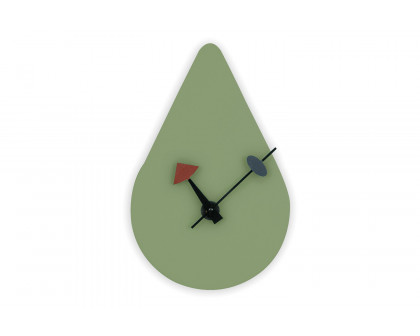 LeisureMod Manchester Modern Tear-Drop Silent Non-Ticking Wall Clock