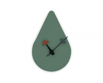 LeisureMod Manchester Modern Tear-Drop Silent Non-Ticking Wall Clock