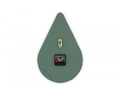 LeisureMod Manchester Modern Tear-Drop Silent Non-Ticking Wall Clock - Ocean Green