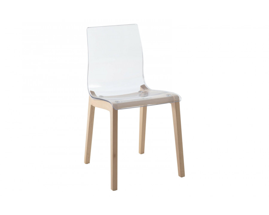 LeisureMod Marsden Modern Dining Side Chair With Beech Wood Legs - Natural Wood