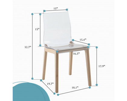 LeisureMod Marsden Modern Dining Side Chair With Beech Wood Legs - Natural Wood