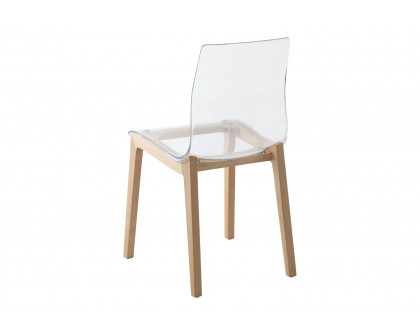 LeisureMod Marsden Modern Dining Side Chair With Beech Wood Legs - Natural Wood