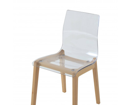 LeisureMod Marsden Modern Dining Side Chair With Beech Wood Legs - Natural Wood