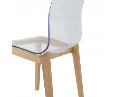 LeisureMod Marsden Modern Dining Side Chair With Beech Wood Legs - Natural Wood