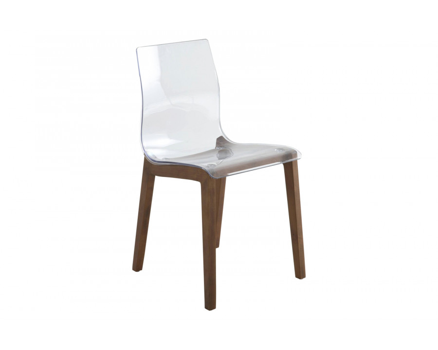 LeisureMod Marsden Modern Dining Side Chair With Beech Wood Legs - Walnut