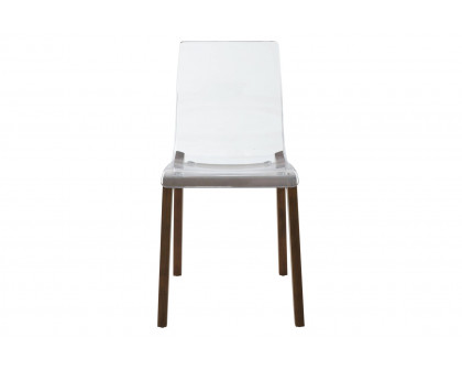 LeisureMod Marsden Modern Dining Side Chair With Beech Wood Legs - Walnut