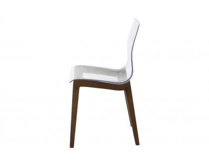 LeisureMod Marsden Modern Dining Side Chair With Beech Wood Legs - Walnut