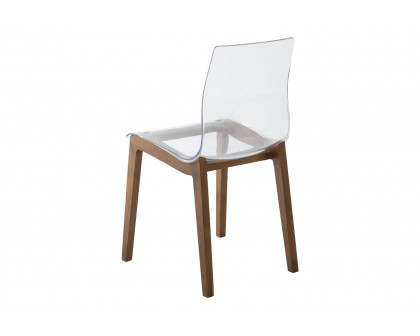 LeisureMod Marsden Modern Dining Side Chair With Beech Wood Legs - Walnut