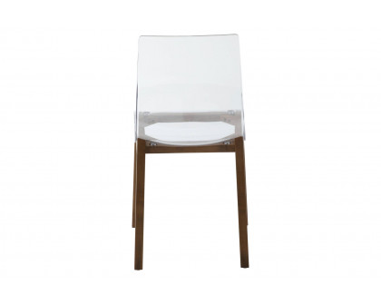 LeisureMod Marsden Modern Dining Side Chair With Beech Wood Legs - Walnut