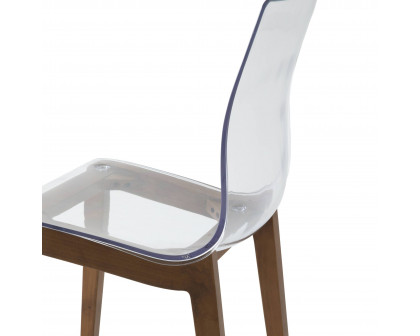 LeisureMod Marsden Modern Dining Side Chair With Beech Wood Legs - Walnut