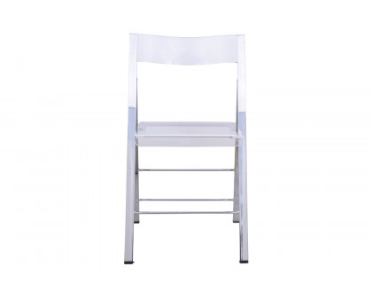 LeisureMod Menno Modern Acrylic Folding Chair - Clear