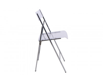 LeisureMod Menno Modern Acrylic Folding Chair - Clear