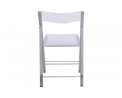 LeisureMod Menno Modern Acrylic Folding Chair - Clear