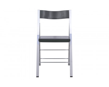 LeisureMod Menno Modern Acrylic Folding Chair - Transparent/Black