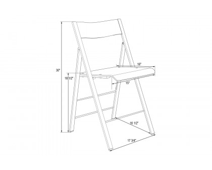 LeisureMod Menno Modern Acrylic Folding Chair - Transparent/Red