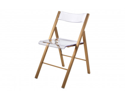 LeisureMod Menno Modern Acrylic Folding Chair