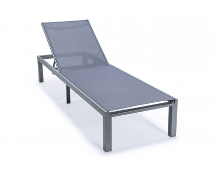 LeisureMod Marlin Patio Chaise Lounge Chair With Black Aluminum Frame