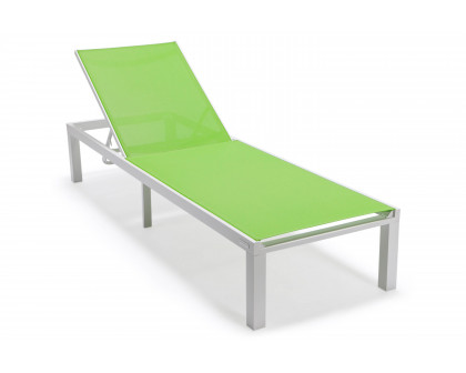 LeisureMod Marlin Patio Chaise Lounge Chair With Black Aluminum Frame