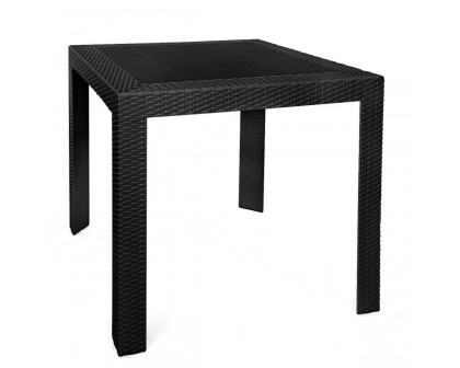 LeisureMod Mace Weave Design Outdoor Bistro Table