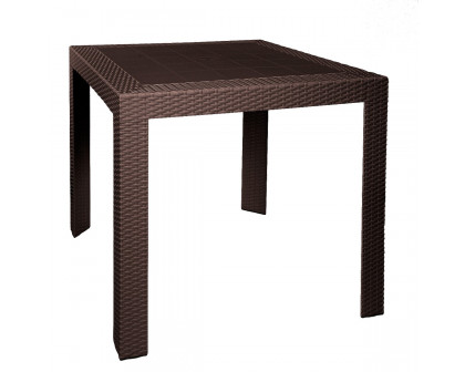 LeisureMod Mace Weave Design Outdoor Bistro Table