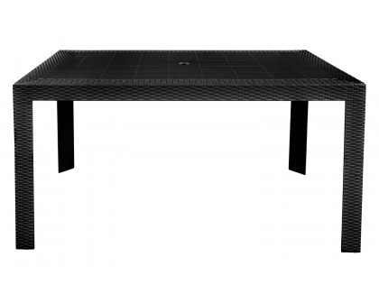 LeisureMod Mace Weave Design Outdoor Dining Table