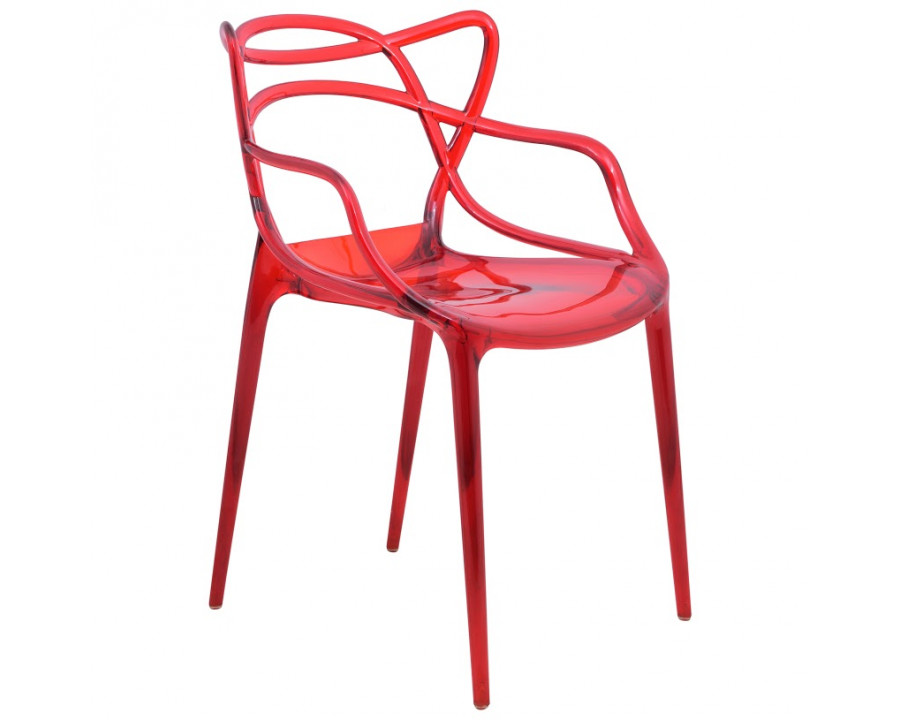 LeisureMod Milan Modern Wire Design Chair - Red