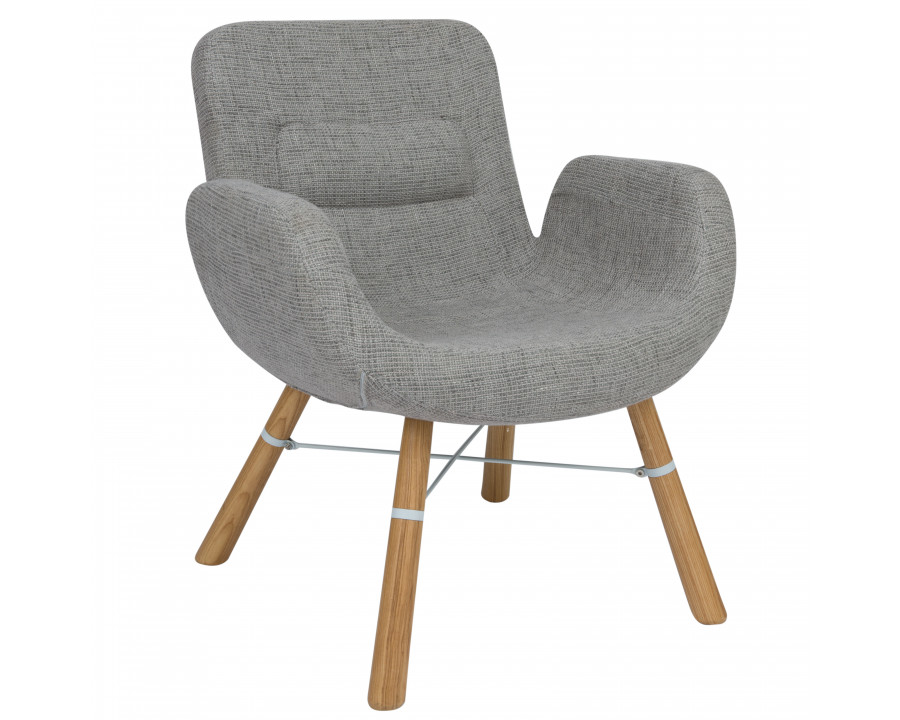 LeisureMod - Milwood Accent Chair with Dowel Legs in Gray