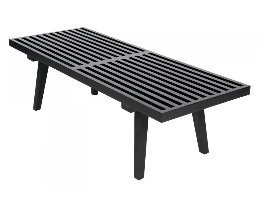 LeisureMod Mid-Century Inwood Platform Bench 4 Feet - Black