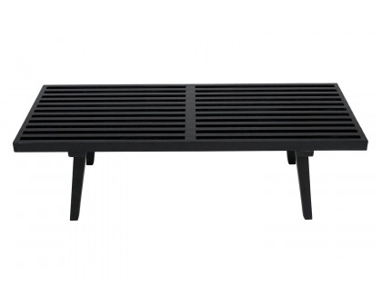 LeisureMod Mid-Century Inwood Platform Bench 4 Feet - Black