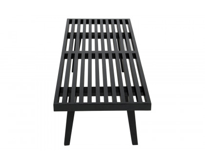 LeisureMod Mid-Century Inwood Platform Bench 4 Feet - Black