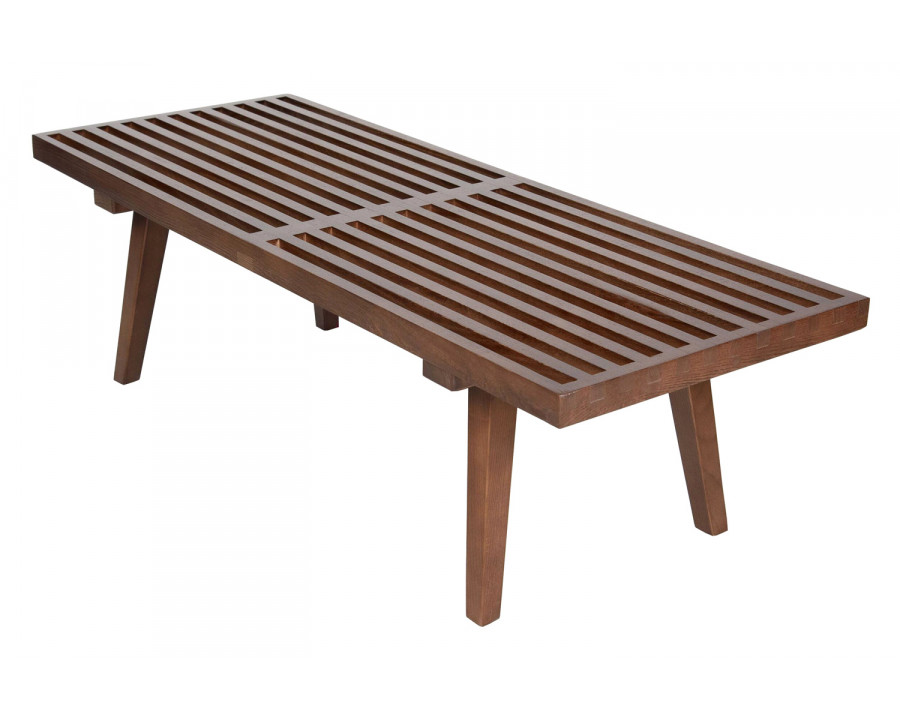 LeisureMod Mid-Century Inwood Platform Bench 4 Feet - Walnut