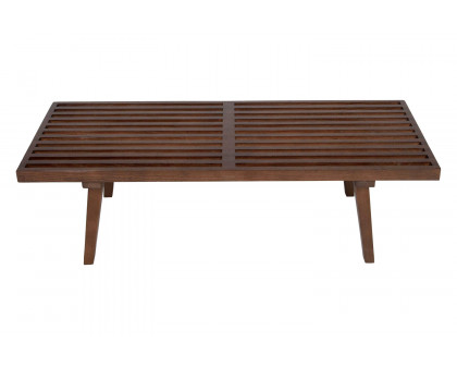 LeisureMod Mid-Century Inwood Platform Bench 4 Feet - Walnut