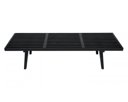 LeisureMod Mid-Century Inwood Platform Bench 5 Feet - Black