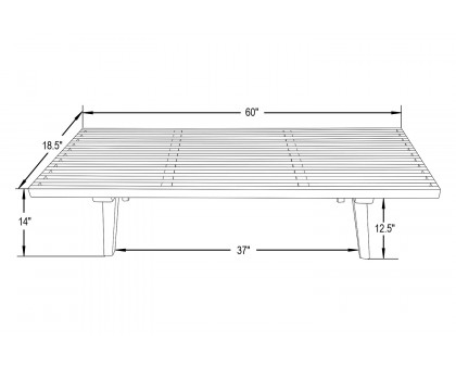 LeisureMod Mid-Century Inwood Platform Bench 5 Feet - Dark Walnut