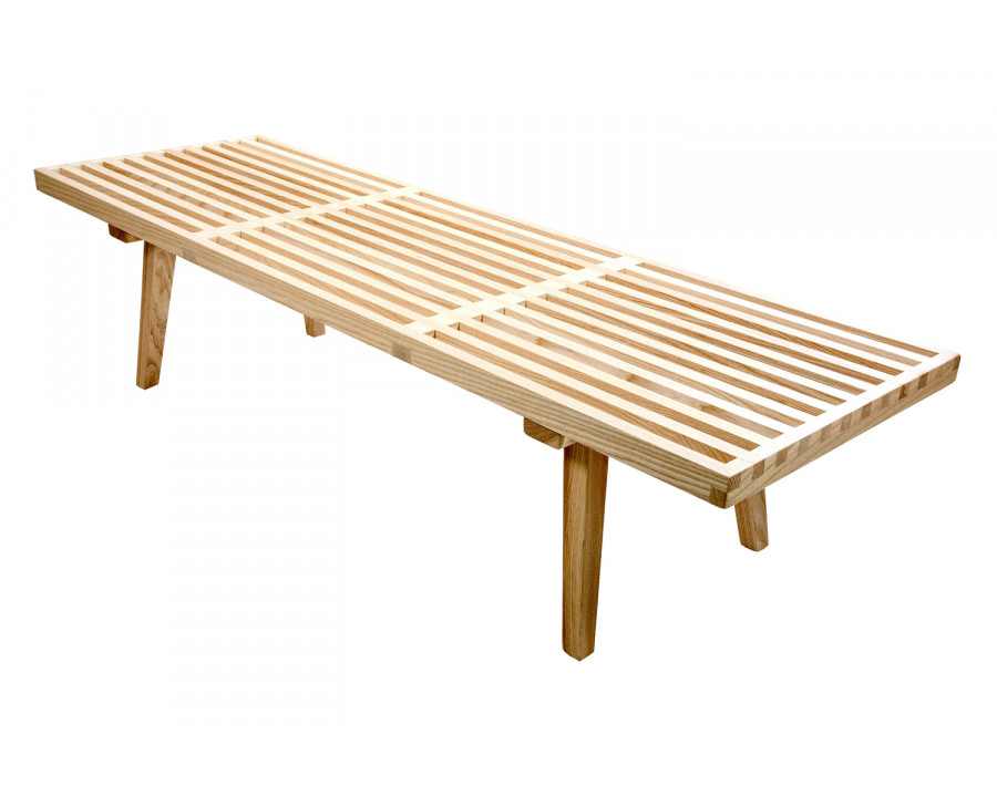 LeisureMod Mid-Century Inwood Platform Bench 5 Feet