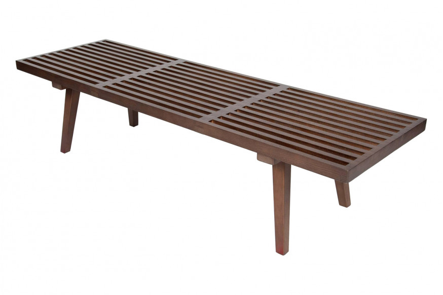 LeisureMod™ Mid-Century Inwood Platform Bench 5 Feet - Walnut