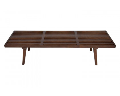 LeisureMod™ Mid-Century Inwood Platform Bench 5 Feet - Walnut