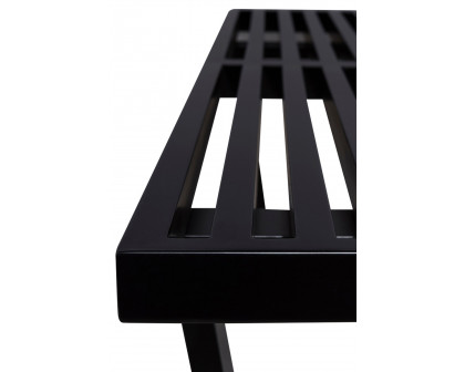 LeisureMod Mid-Century Inwood Platform Bench 6 Feet - Black