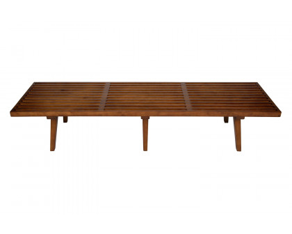 LeisureMod Mid-Century Inwood Platform Bench 6 Feet - Light Walnut